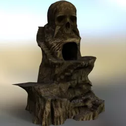 Skull Rock Mountain obj format Low-poly  3D model
