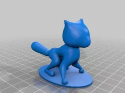 Small Cat Figurine Modeled in 123D Creature