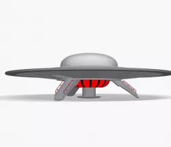 SPACE CRUISER  C57-D  from  Forbidden  Planet 1956 Sci-Fi film 3D model