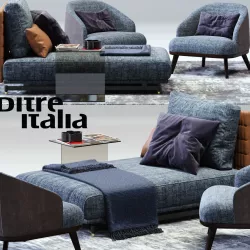 St Germain Day Bed and St Tropez Armchair 3D model