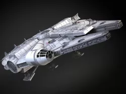 StarWars Millennium Falcon with Interior 3D model