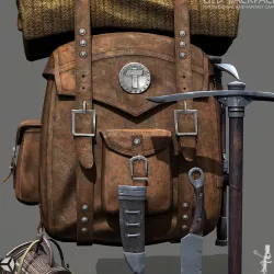Survival Old Backpack Low-poly  3D model