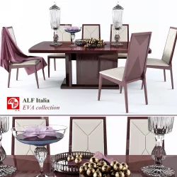 Table and chairs EVA colection factory ALF italia 3D model