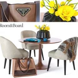 Table and chairs with accessories by Room and Board 3D model