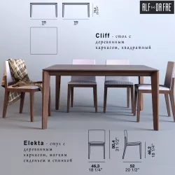 Table Cliff and chair Elekta Alf Dafre 3D model