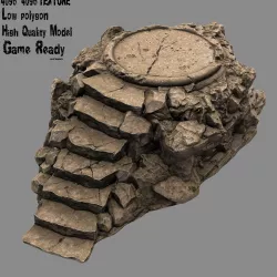 Temple Low-poly  3D model