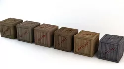 Top Secret Wooden Crates Pack Low-poly  3D model
