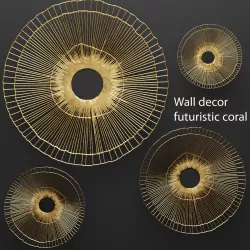 Wall decor futuristic coral Panel 3D 3 3D model