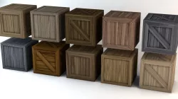 Wooden Crates Pack Low-poly  3D model