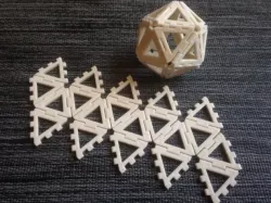 Customizable hinge/snap Icosahedron net