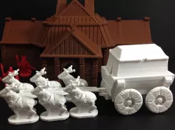 Elk-Drawn Wagon (18mm scale)
