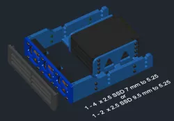 HDD Caddy 1-4 SSDs to 5.25 bay