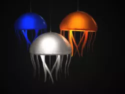 Jellyfish lamps with attachable tentacles