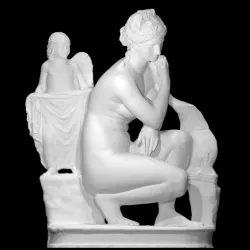 Statue of Aphrodite in a Crouching Position, with a Dolphin