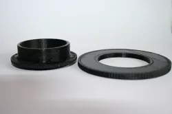 T2 Male-Male Thread Adapter with adjustment ring