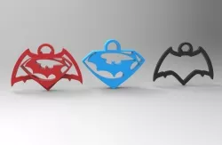 batman vs superman keychain/necklace/earrings