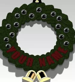 Christmas Wreath Ornament (Add your Name)