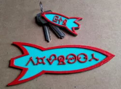 Customizable Futurama Rocket With Alien Text