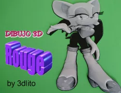 Dibujo 3D Rouge(sonic)