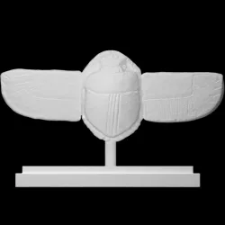 Egyptian blue glazed winged scarab