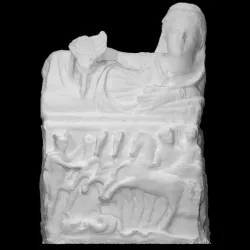 Hellenistic cinerary urn figuring a woman