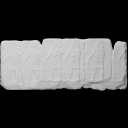 Hittite frieze fragment with mace-bearers