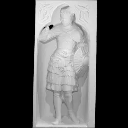 Knight in armor and with shield