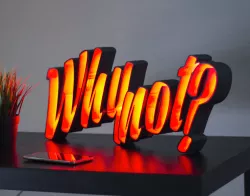 LED light letters "Why not?"