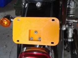 Motorcycle license plate rack