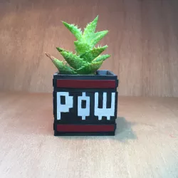 Retro POW Mario Block Planter