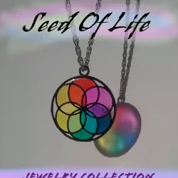 Seed of Life Collection. Pendants for Necklaces, bag tags, earrings or bracelets. Stained Glass Window.