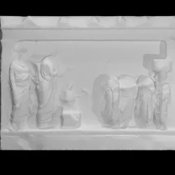 Votive relief in the shape of a templple