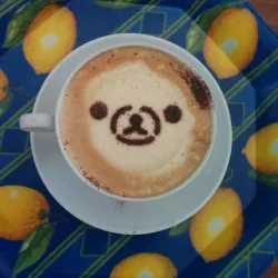 Bear stencil cacao art cappuccino