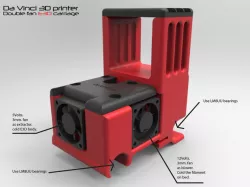 DaVinci E3D v6 dobuble fan carriage.