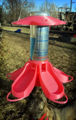 Gravity Fed Hanging Bird feeder to Upcycle a 250ml Slim Can