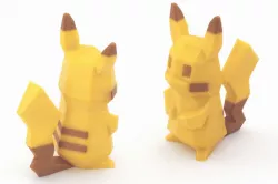 Low-Poly Pikachu - Multi and Dual Extrusion version