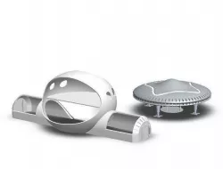 MOON BASE OR SPACEPORT WITH SAUCER