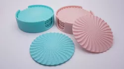 Radial Wave Drinks coasters with holder