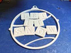“Tinkercad Christmas”Let It Snow Tile Ornament