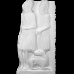 Two Shepherds with a Dog