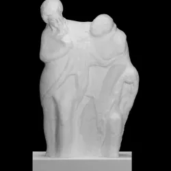 Unfinished group of a Satyr and Maenad