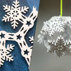 Vase Mode Origami Snowflake Bauble