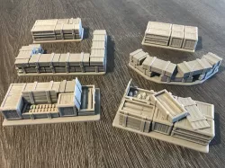 Warhammer 30K / 40K compatible Terrain - Tank Trap - Crates / Pallets / Defenses