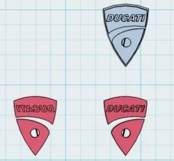 3D Ducati logo badge
