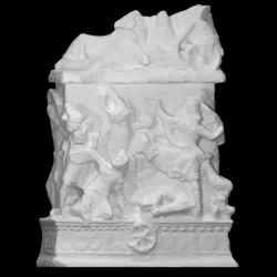 Cinerary Urn with Lid: Reclining Couple