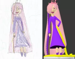 Kid Drawing to 3D model - Princess Kyera