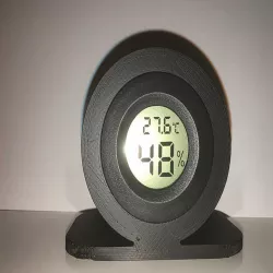 Mini LCD Display Round Digital Hydrometer Thermometer Stand