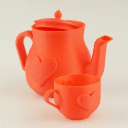 Miniature Heart Tea Set