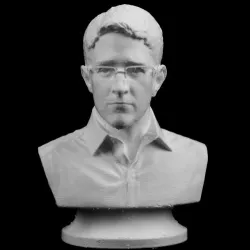 Edward Snowden bust in the NYPD 88th Precinct, New York