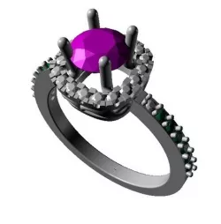 Free !! 3D CAD Model For Solitaire With Accents Ring